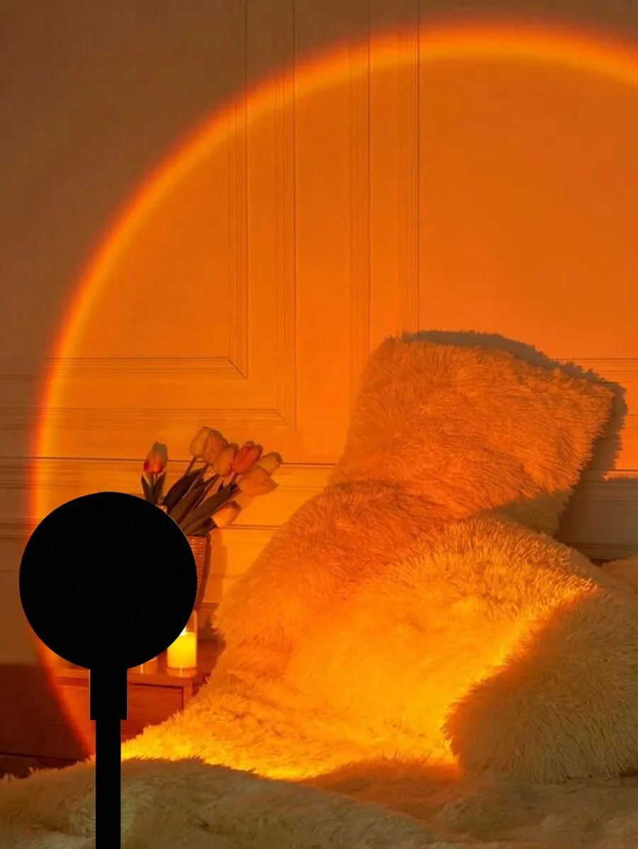 

1pc Sunset Projection Lamp, Creative Led Decorative Atmosphere Light, Romantic Night Light, 7 Colors & 13 Modes Optional, Suitable For Bedroom, Cafe, Valentine's Day Decoration