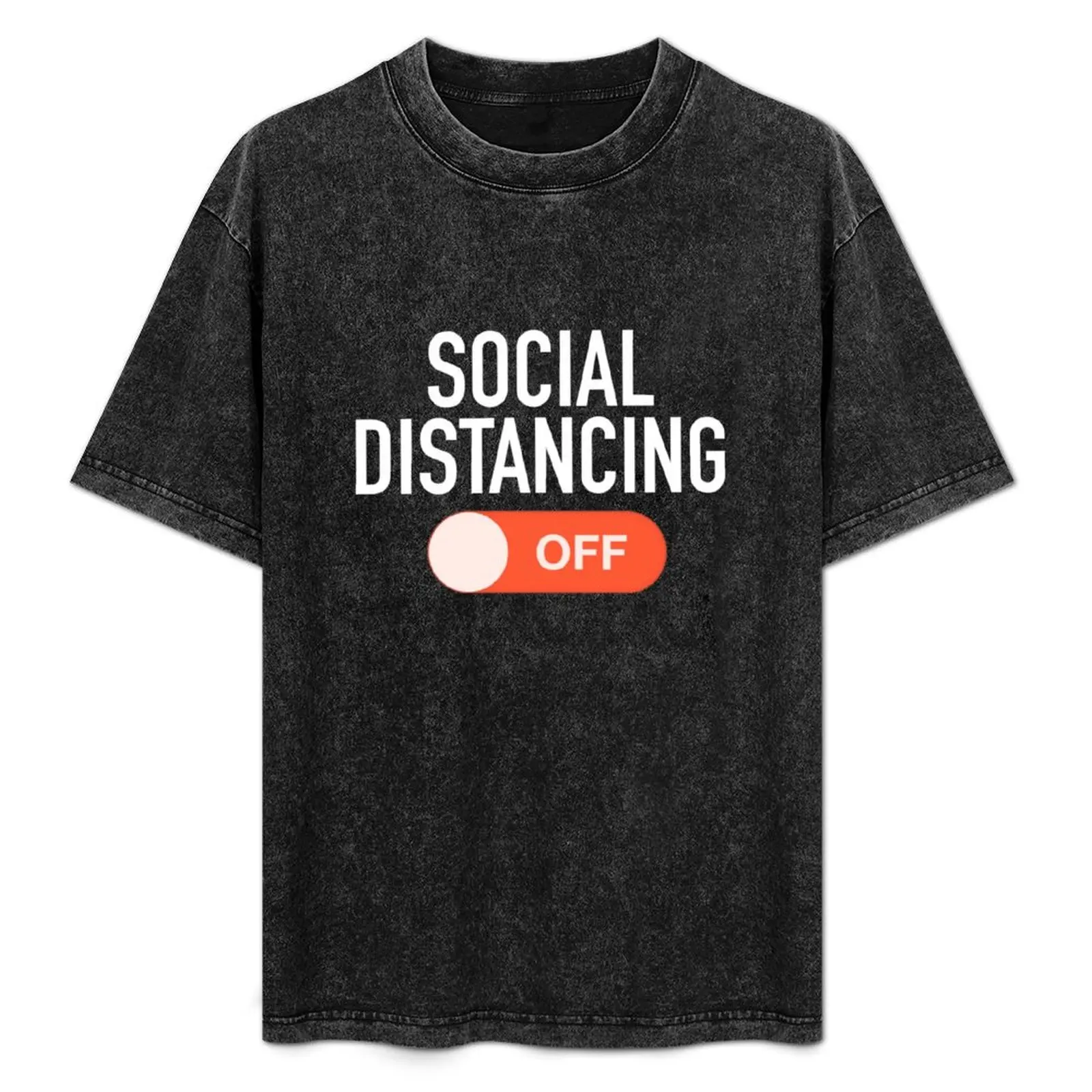 

Social Distancing before it was cool, Social Distancing ON, Social Distancing OFF ,funny T-Shirt Vintage Style Printed Top