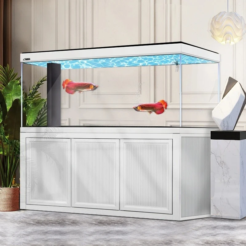Professional-grade arowana tank living room large floor aquarium partition bottom filter 2024 new light luxury fish tank