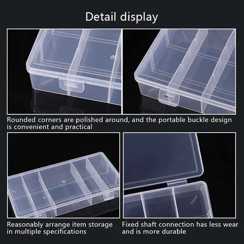 1Pc Transparent With Cover Rectangle Vertical 5 Grid Eyelash Extension Tool Storage Box Glue Tweezer Holder Makeup Organizer