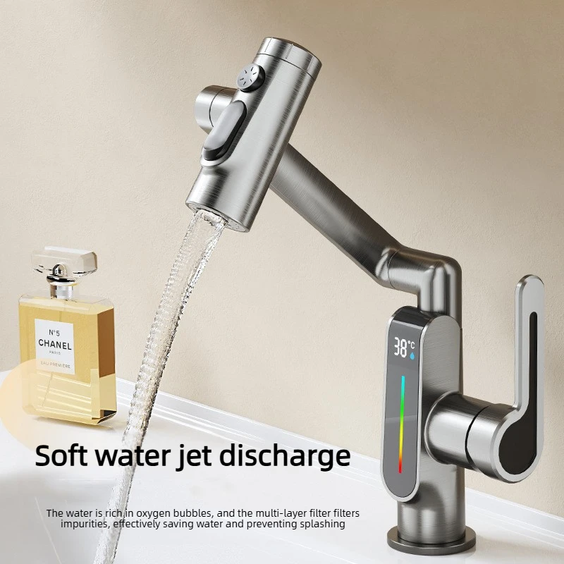 

Universal digital display for temperature, cold and hot washbasin, washbasin, faucet, digital display and folding