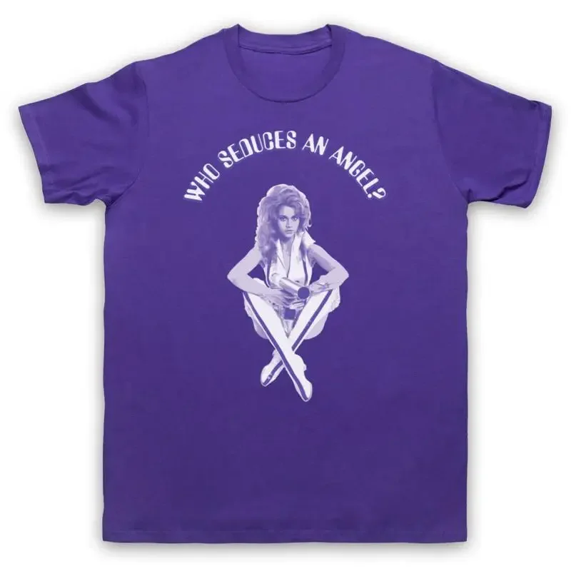 BARBARELLA WHO SEDUCES AN ANGEL UNOFFICIAL RETRO SCI FI MENS WOMENS T SHIRT