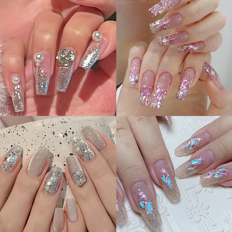 Decorazione in polvere Glitter per unghie per unghie natalizie Art Flash paillettes riflettenti per creatività Manicure Chunky Flakes Ornaments