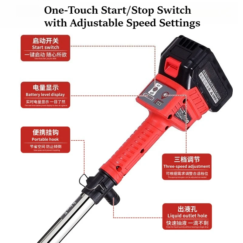 Split Type Cordless Lithium Battery Water Pump Handheld Long Rod Portable Electric Pump for Pool Garden Lawn Irrigation