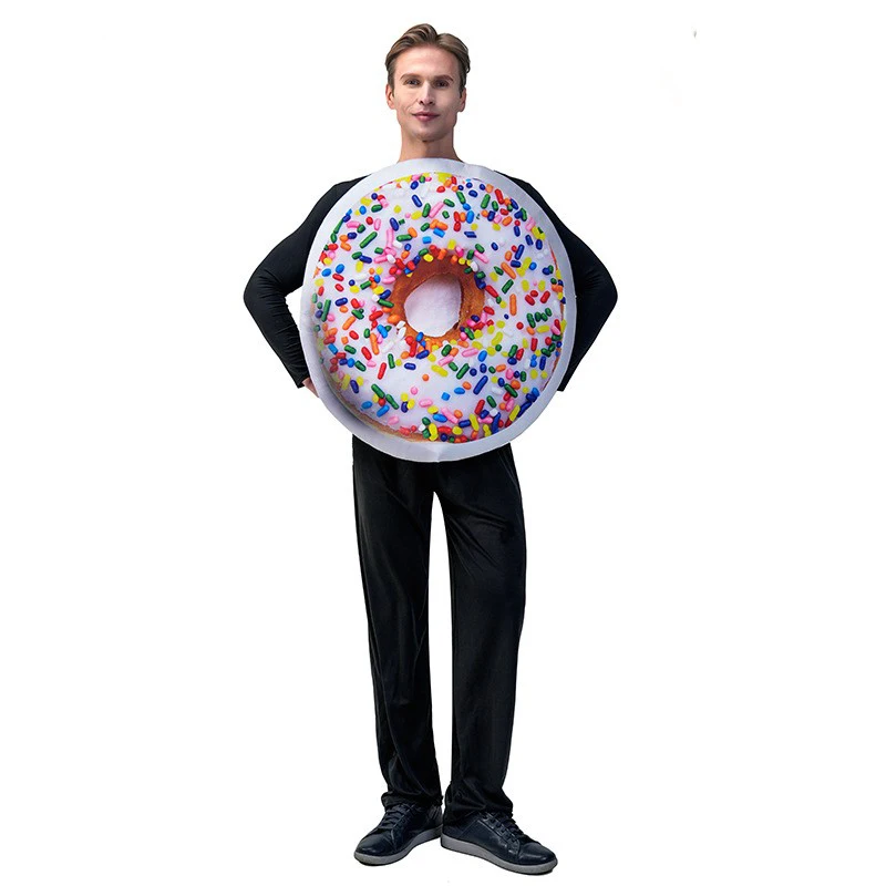 loween Donut Costume Adult Funny Masquerade Par Performance Clothes Gag Props Food Themed Stage Outfits Ladies Faion