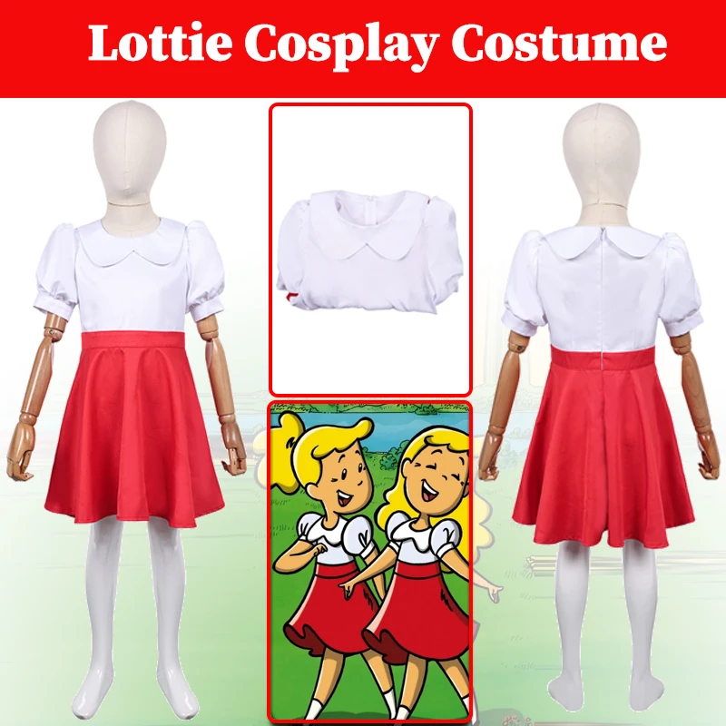 

Cartoon Das Lottchen Role Lottie Closplay Fantasia Costume Kid Girls Roleplay Fantasia Disguise Clothing Dress Skirts Halloween