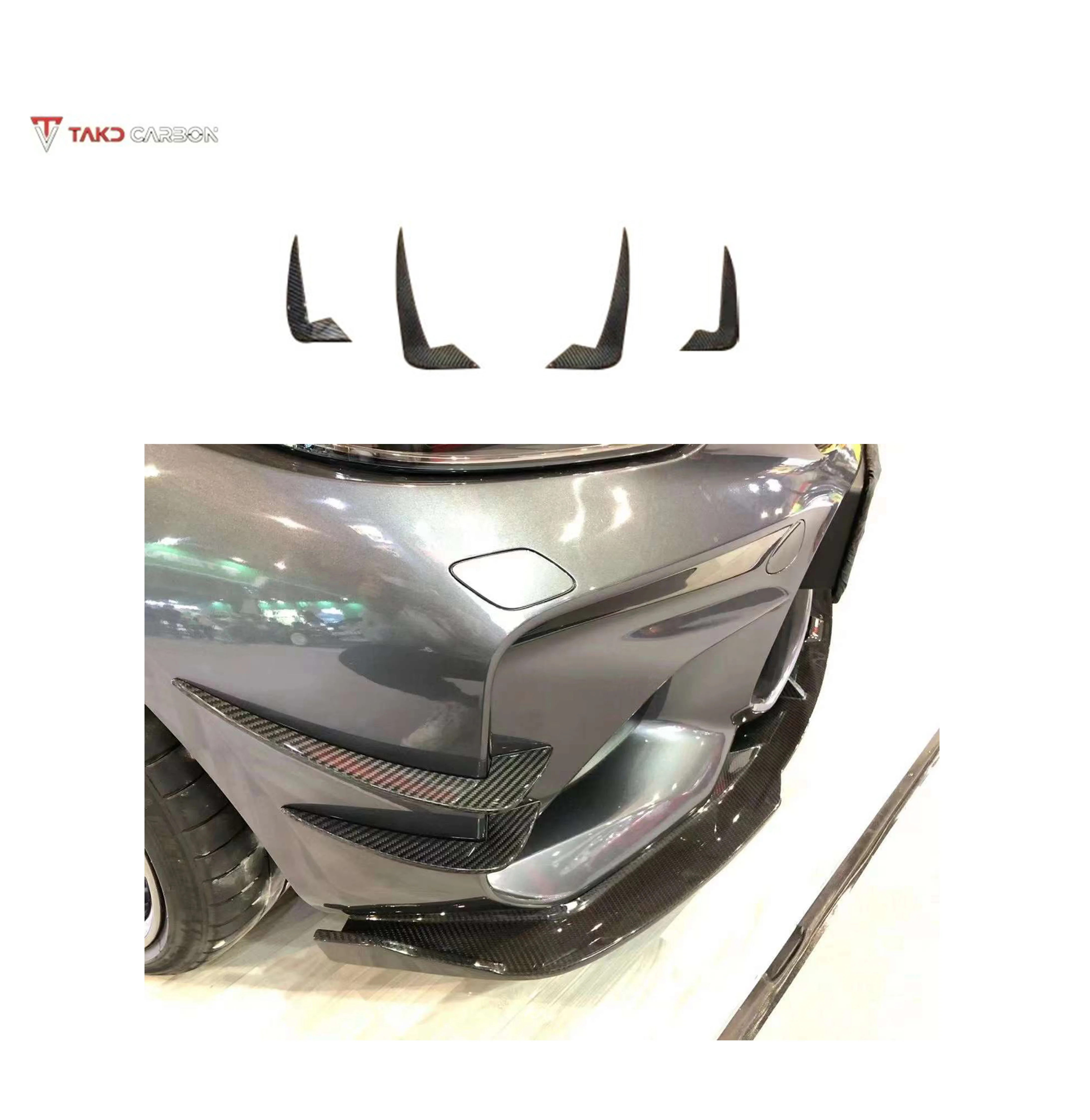 

TAKD Style 100% Dry Carbon Fiber Front Bumper Splitter Flap Fender Flares for bmws M2 F87