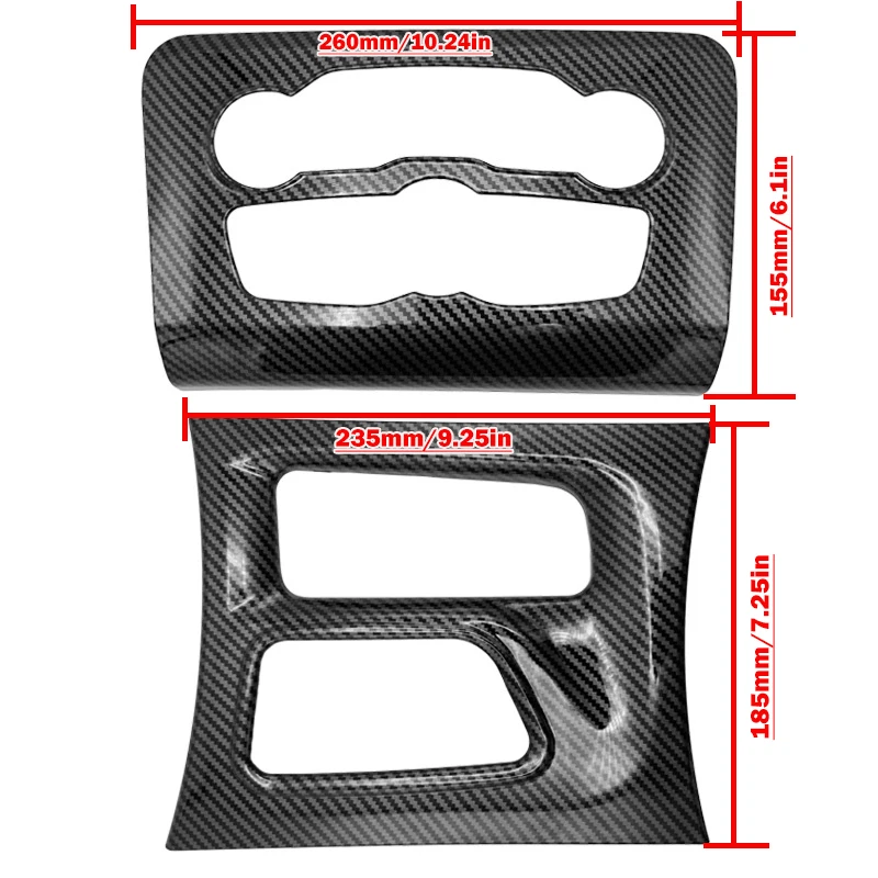 Picture 3: Carbon Fiber Pattern Central Control Air Conditioning A/C Gear Shift Panel Cover Trim Sticker For Dodge Charger 2016-2021