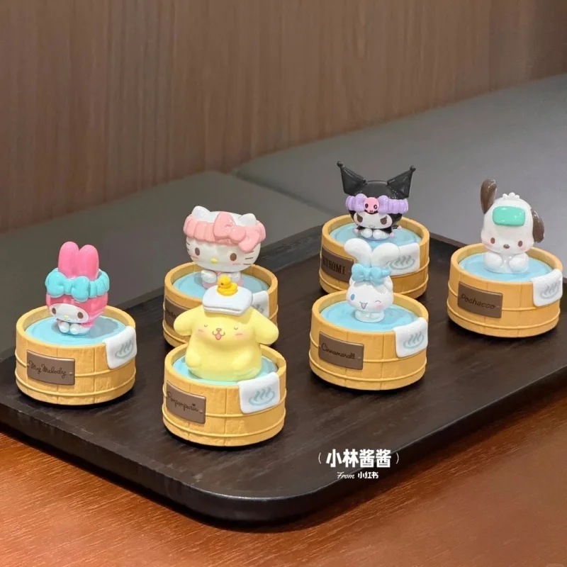 

[Genuine] In Stock Sanrio Family Rotating Hot Springs Mobile Toy Blind Box Kuromi My Melody Cute Handmade Girl Fan'S Kawaii Gift