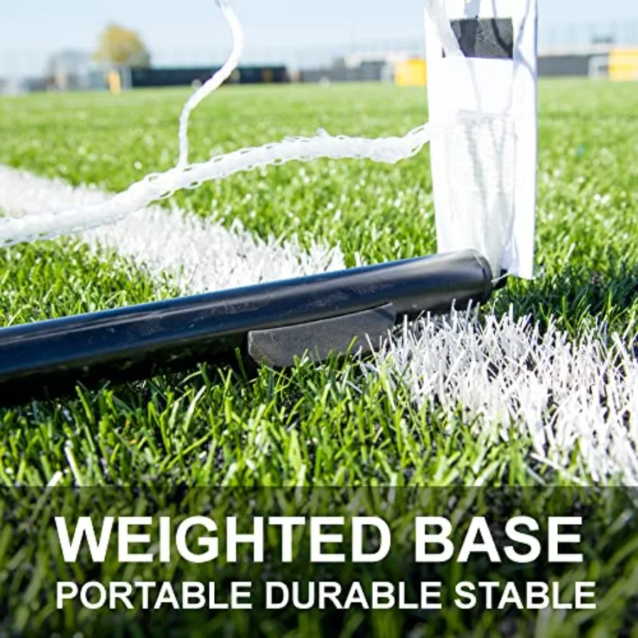 Portería de fútbol portátil Kickster Elite con base ponderada integrada para entrenamiento versátil en suelos duros de césped o césped disponible