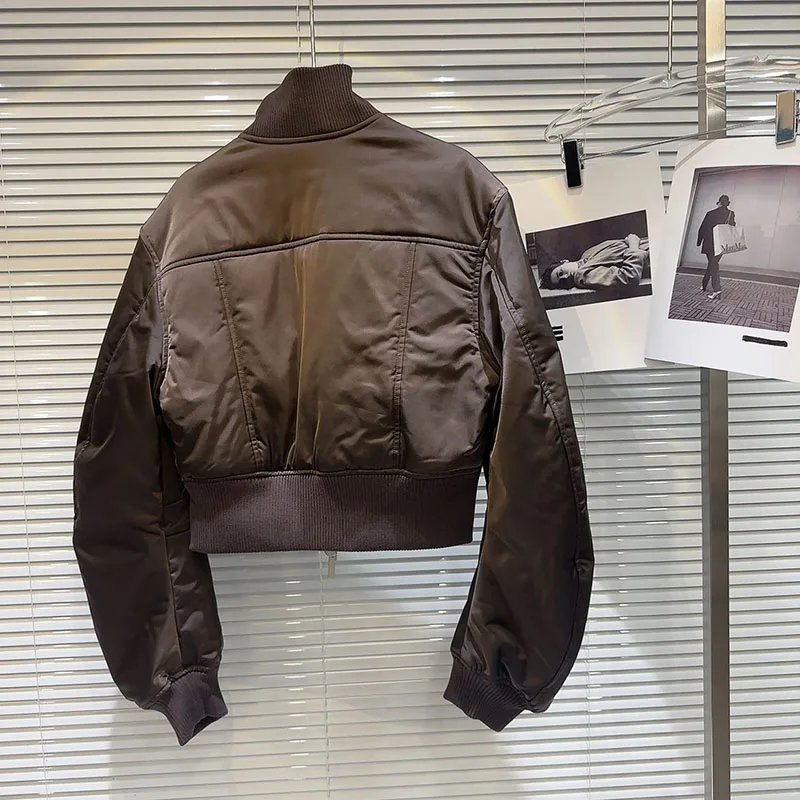 2026 New Black Ladies Short Baseball Jacket Korean Spring Casual White Jacket Top Female Cardigan Zipper Jackets Fashion