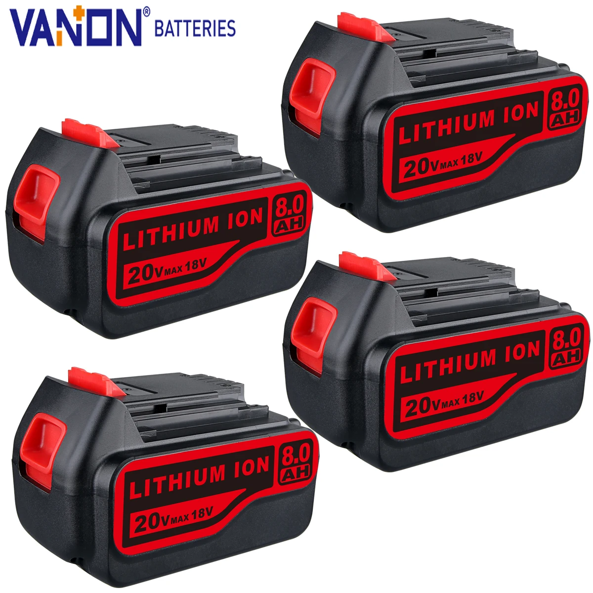 

Литиевая батарея VANON LB2X4020, 8,0 Ач, 20 В, максимальная замена батареи Black and Decker, 20 В, LBXR20 LBXR20-OPE LB20 LBX20 LBX4020