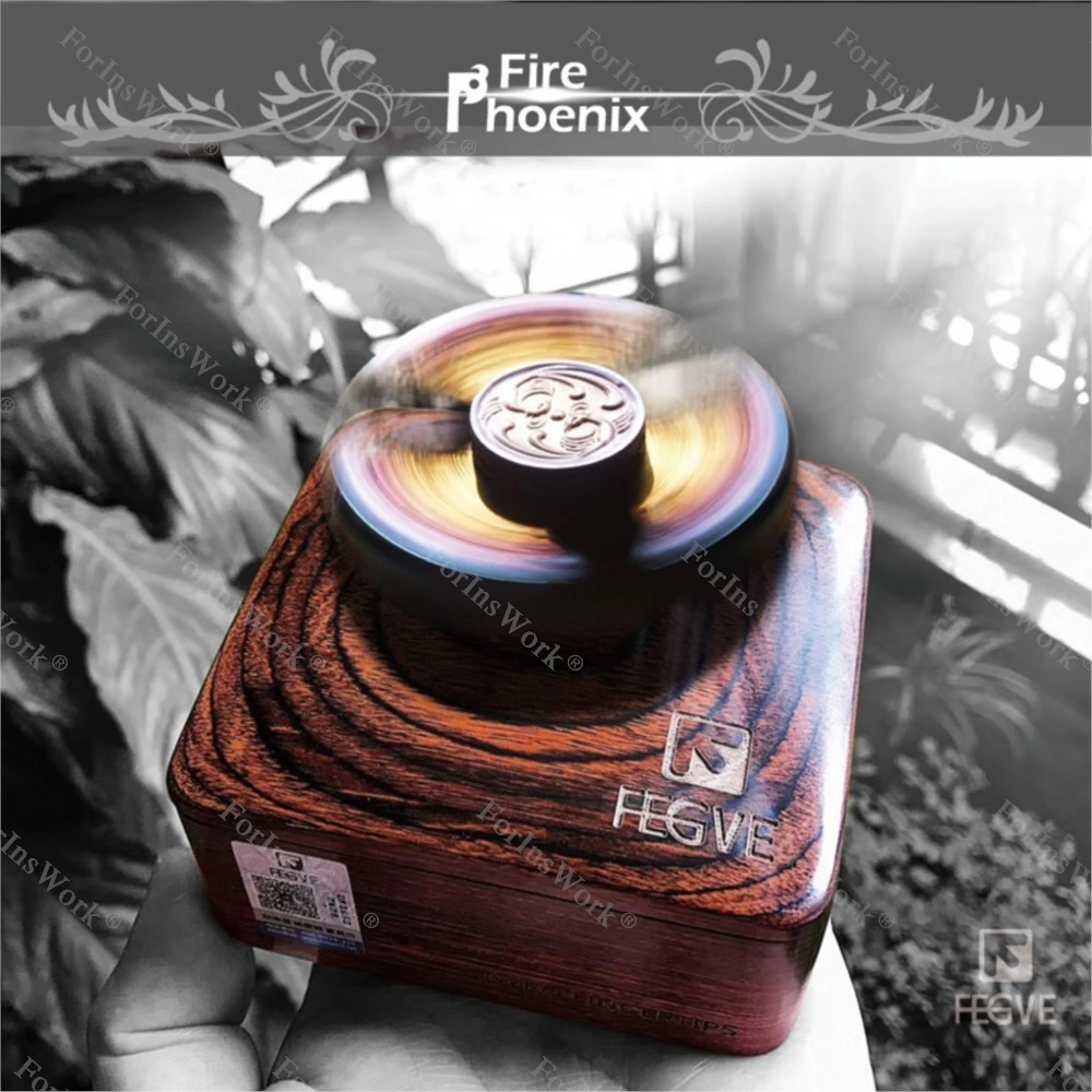 FEGVE Fire Phoenix Titanium Fidget Spinner 688 rodamiento año del gallo edición conmemorativa Fidgets juguetes mano Spinneur