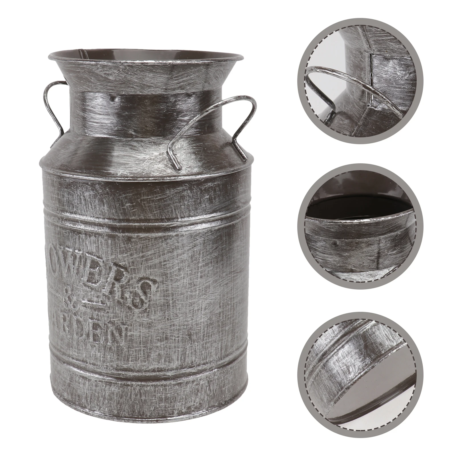 

1Pcs Vintage Iron Sheet Flower Bucket Retro Style Indoor Decoration Dried Flower Vase European Style Adornment