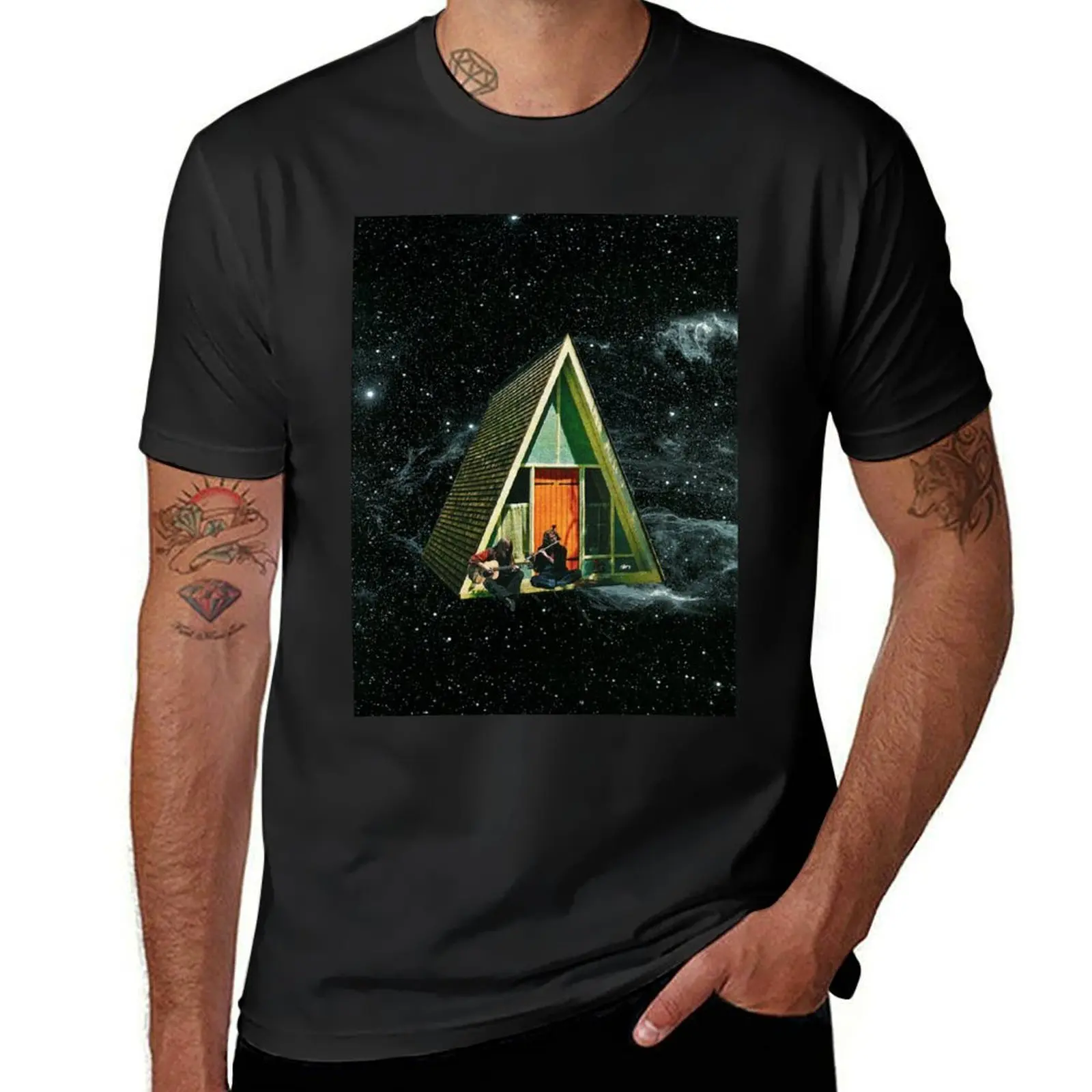 

A house in space T-Shirt oversized summer tops anime tshirt new edition cotton t shirt men