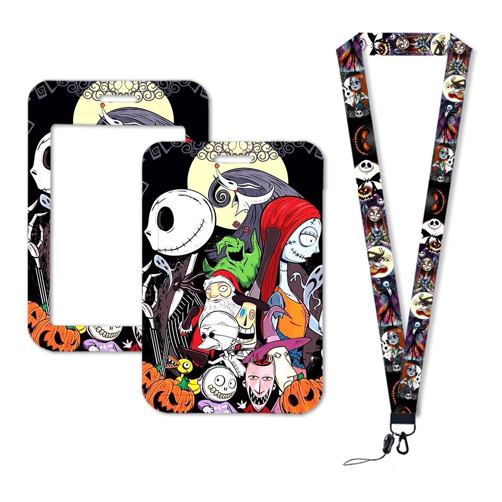 Jack Sally The Nightmare Before Christmas Lanyards Sleutelhanger Kaart Badge Houder Id Creditcard Pass Hang Touw Halloween Cadeau