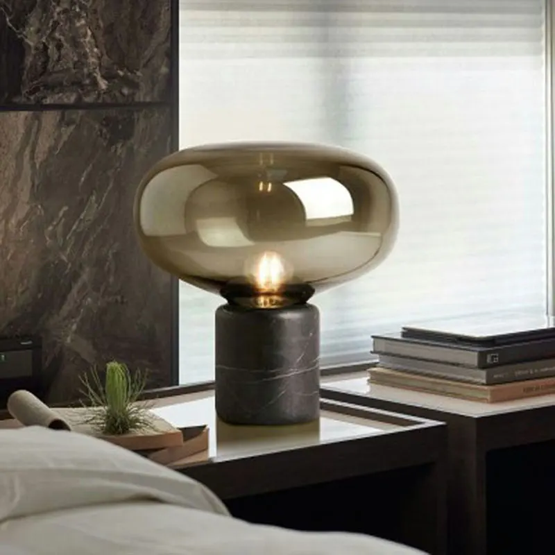 Post Modern Simple Marble Table Lamp Mushroom Nordic Designer Bedside Lamp Bedroom Living Room Creative Study Small Table Lamp