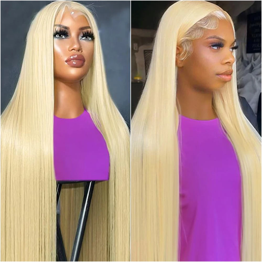 13x4 13x6 HD透明フルフロントレース 613ブロンドカラー ストレート人毛ウィッグ レースフロントウィッグ 女性用 200%密度