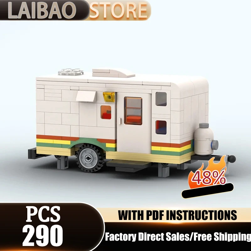 Mattoncini da Costruzione Moc, Modello di Roulotte da Campeggio Confortevole, Blocchi Modulari Tecnologici, Giocattolo da Costruzione, Regalo