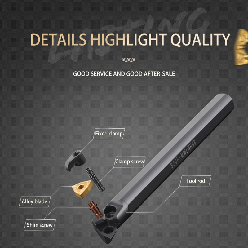KaKarot Internal Turning Tool HolderS16Q-MWLNR08 S18R-MWLNR08 S20R-MWLNR08 S32T-MWLNR08 rbide Inserts WNMG080404 turning Tools
