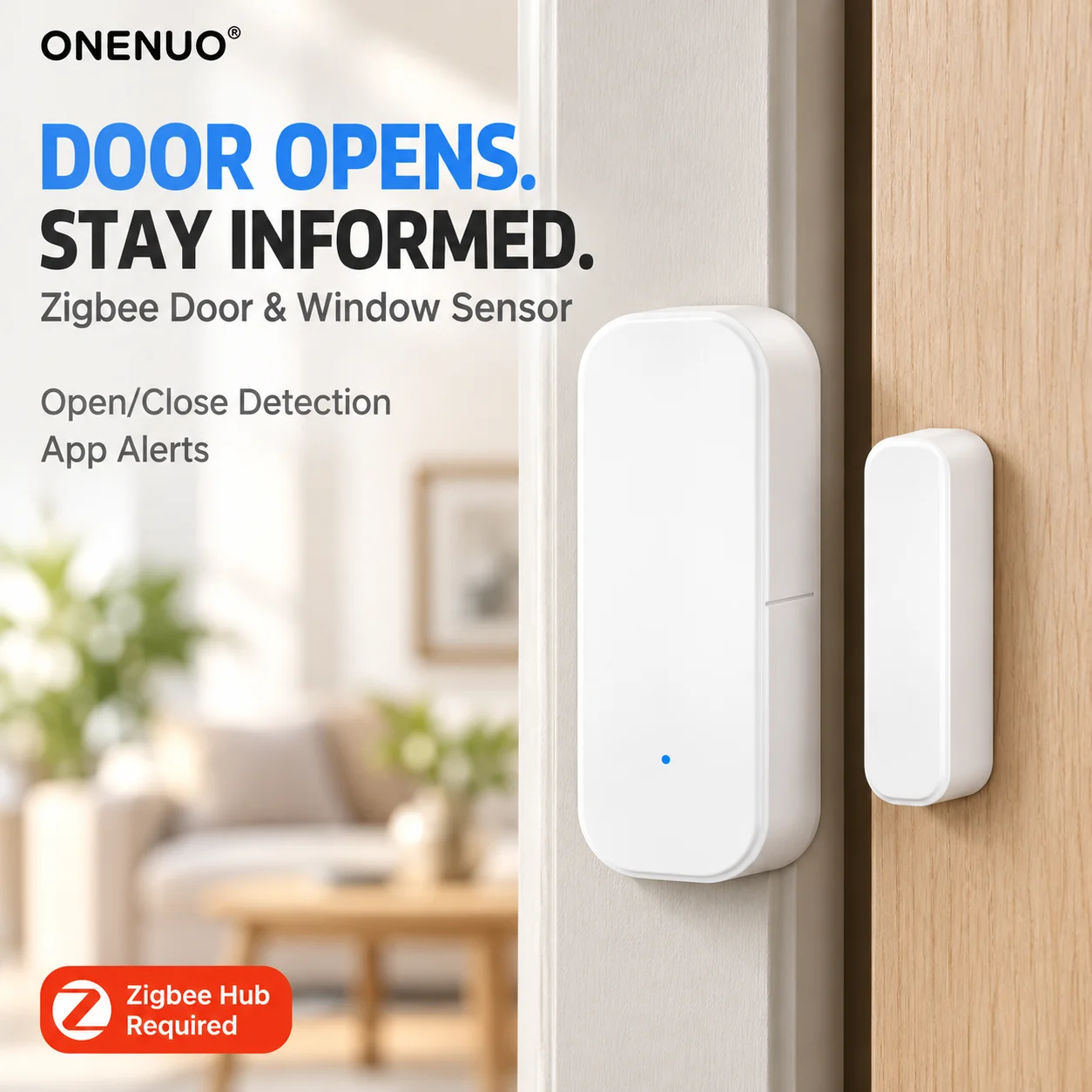 Tuya ZigBee Door Window Sensor Wireless Magnetic Contact Detector Smart Life APP Alert Home Security Cabinet Box Sensor