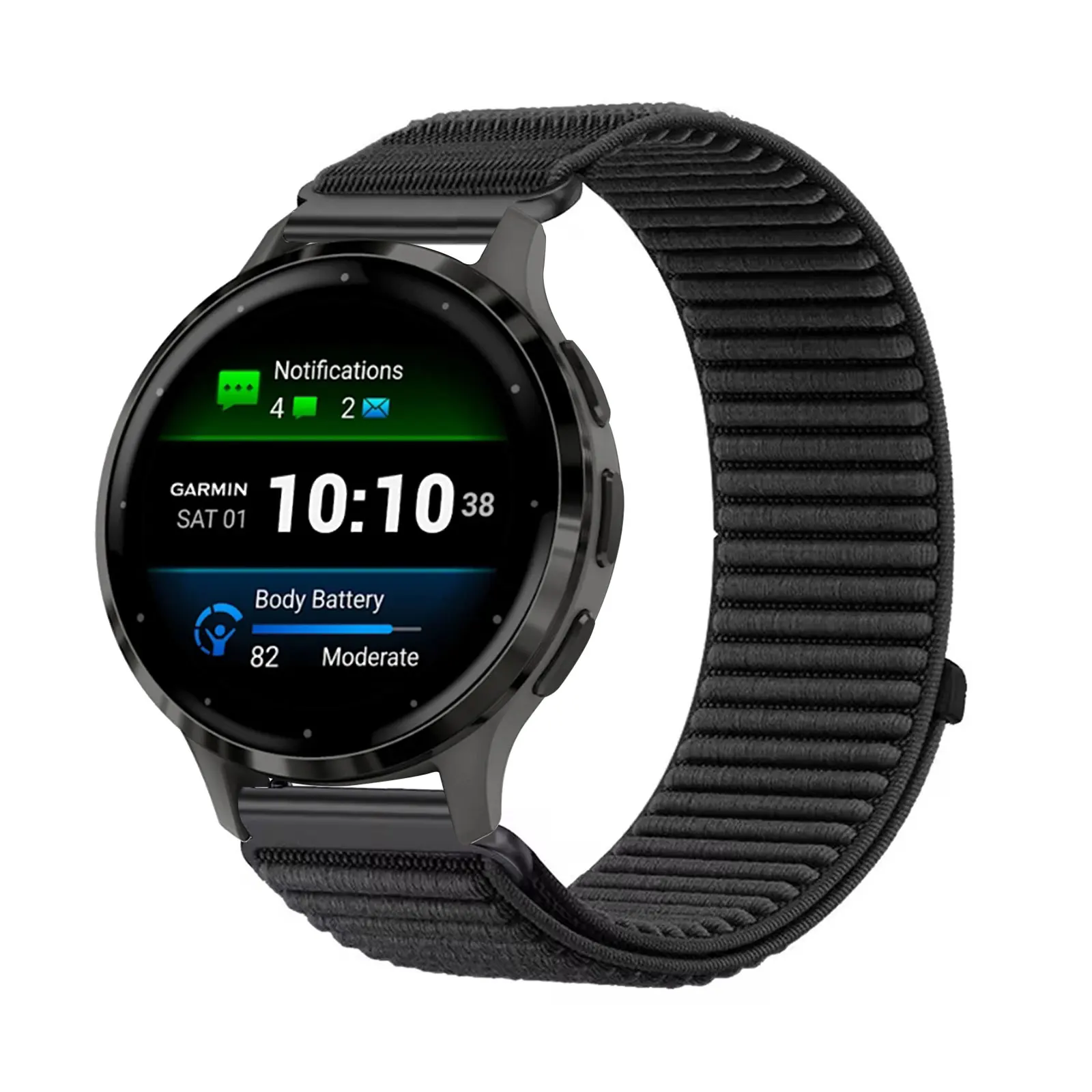 Nylon Bands for Garmin Venu 3S/Venu 2S Band, Elastic Soft Velcro Nylon Strap