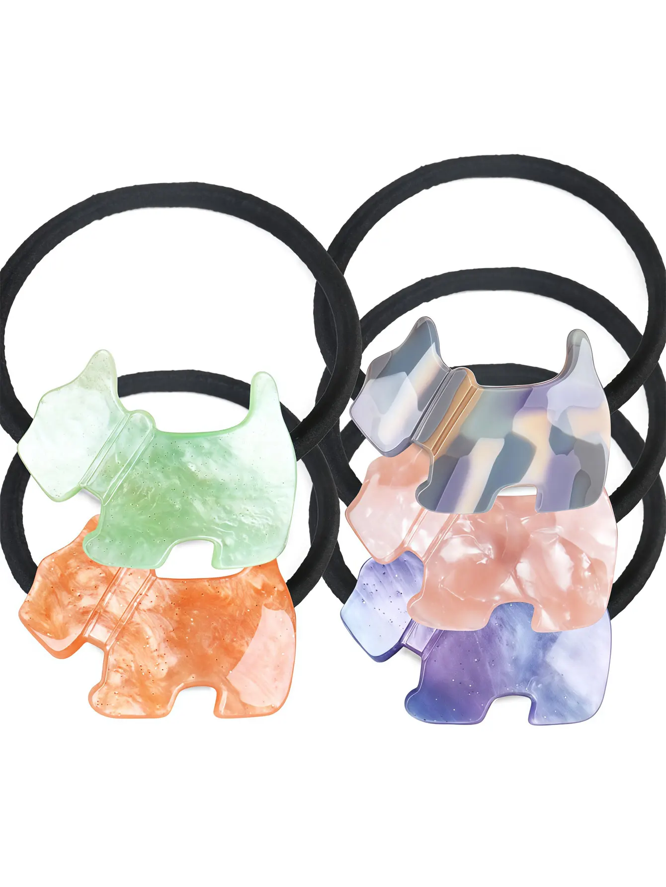 3PCS  2026 New Dog Pattern Hairpin - Multi-color Dog Design - Women's Braided Hair Accessory with High Elasticity Elastic String