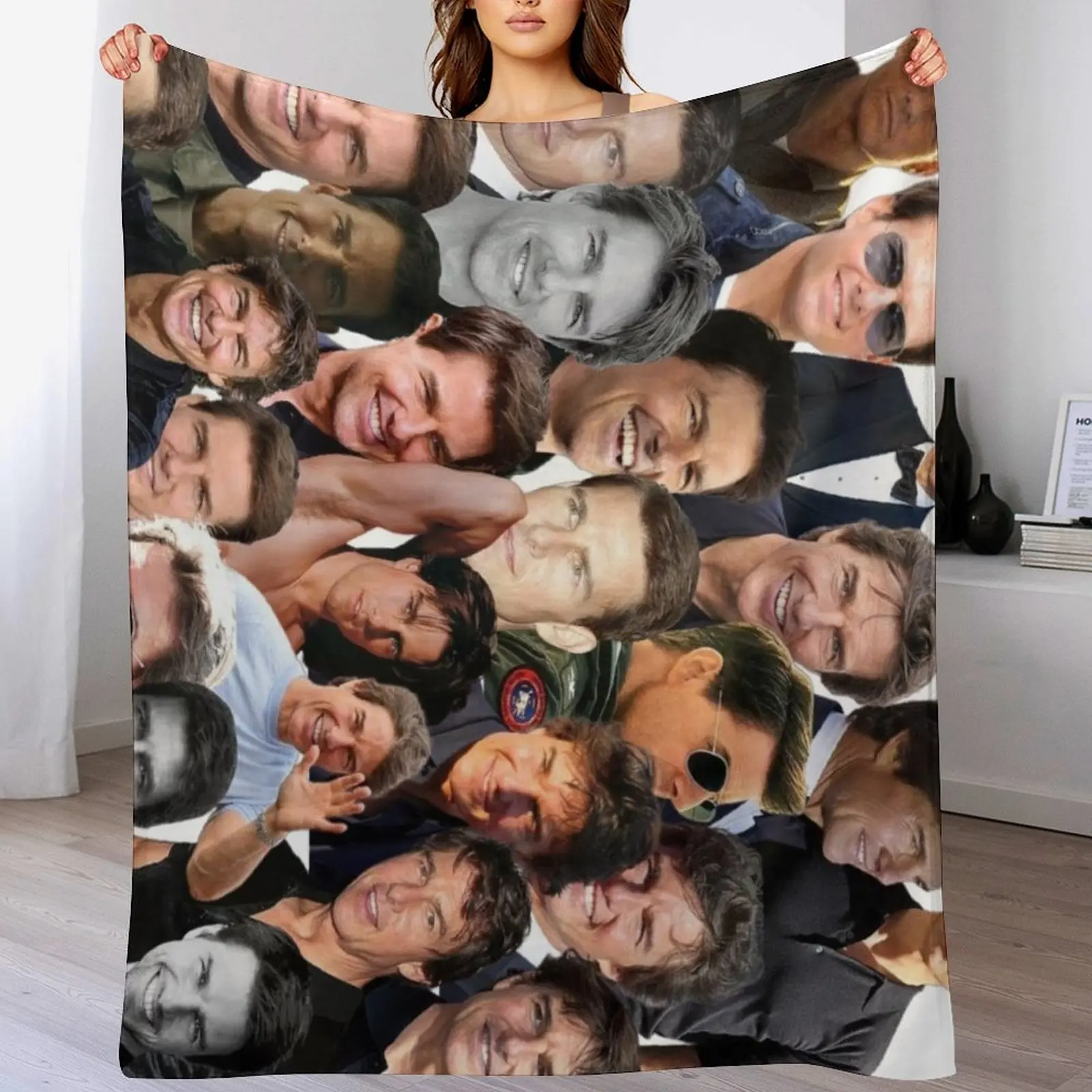 

tom cruise photo collage Throw Blanket Shaggy Decoratives Blankets