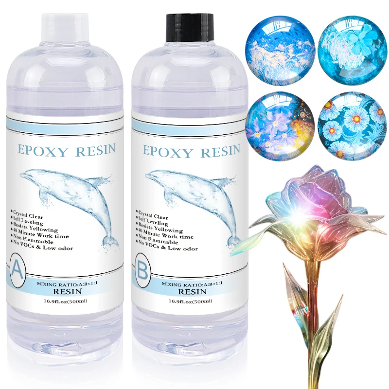 Kit di resina epossidica cristallina: non ingiallimento, senza bolle, resine per colata di resina artistica, per artigianato artistico, creazione di g