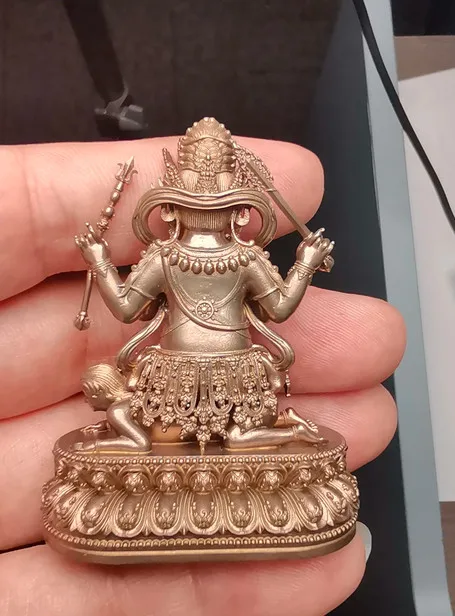 6CM Tibet Protector 4 Arms Mahakala Buddha Copper Statue