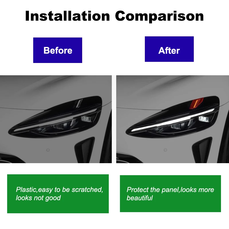 For Xiaomi YU7 2025 2026 Car Front Hollow Water Droplet Headlights Decorative Protective Cover Modification Accessories