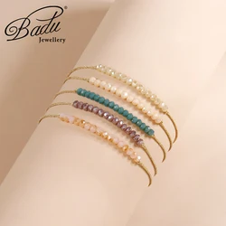 Badu Colorful Crystal Beads Friendship Bracelet for Women Girls Fashion Lucky Handmade Jewelry Dainty Beaded Bracelets