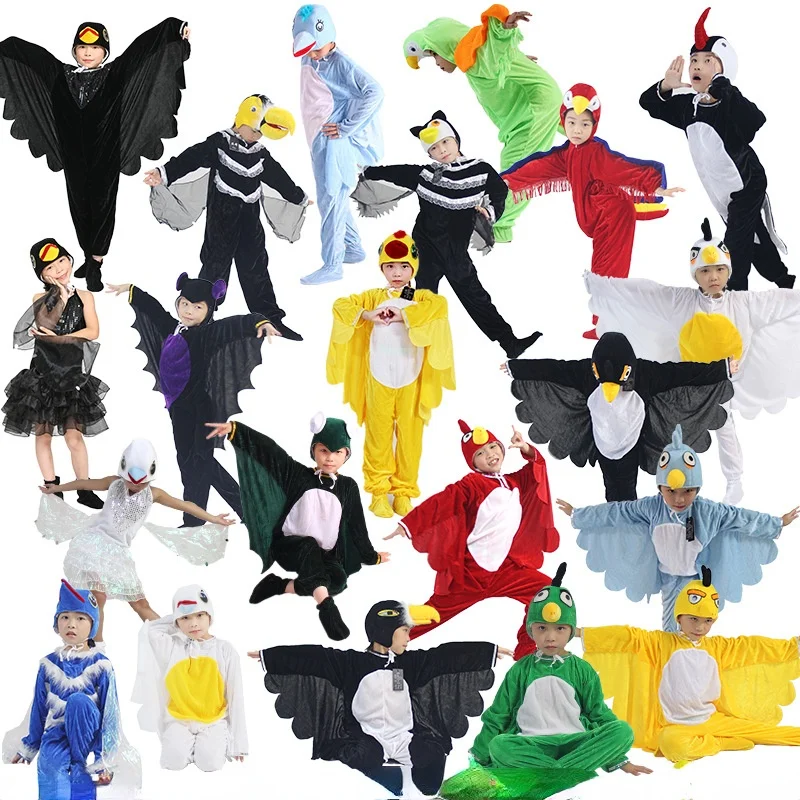 

Cartoon Adult Children's Dance Performance Animal Costumes Swallow Eagle Oriole Parrot Woodpecker Bird Crow Bat Pigeon Oriole