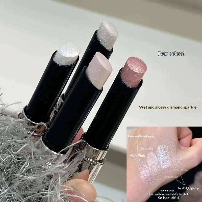 HERORANGE Highlighter Stick - قلم ظلال عيون أبيض لامع لامع طبيعي، تظليل كونتور، مكياج للوجه