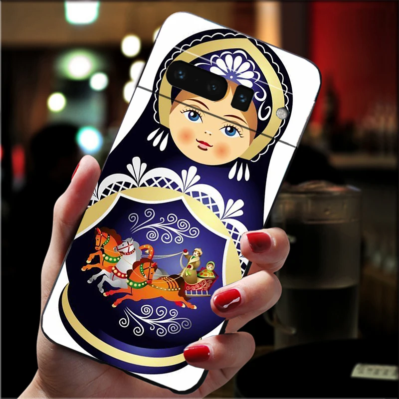 

Phone Case For Google Pixel 10 9 Pro XL 9A 8 7 6 Pro Pixel 8A 7A 6A Pixel 8 7 6 5 Cute Russian Dolls Pattern Matryoshka