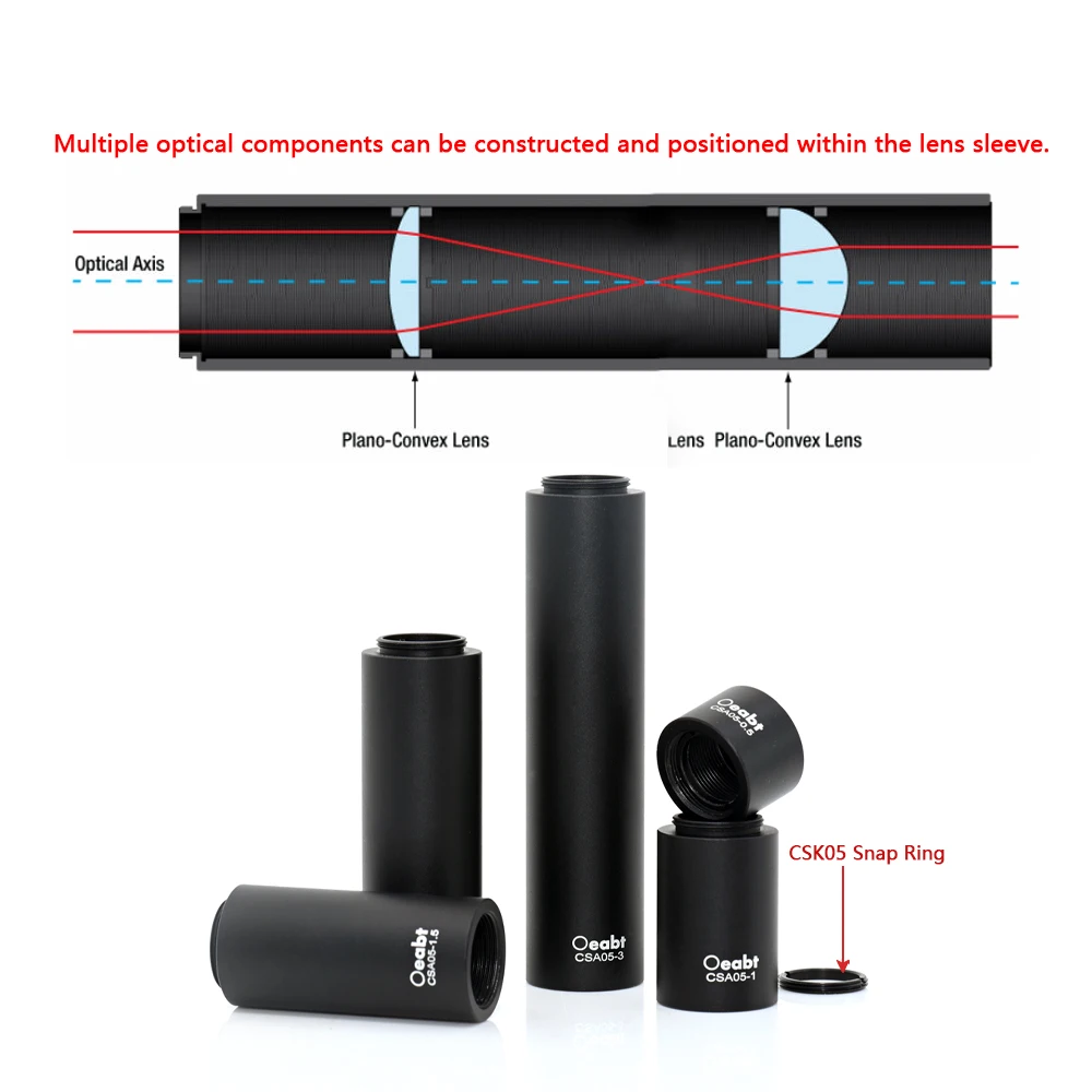 CSA05 Series Ø1/2" Stackable Lens Tubes SM05 Threaded Connector Extension Tube Shading Tube