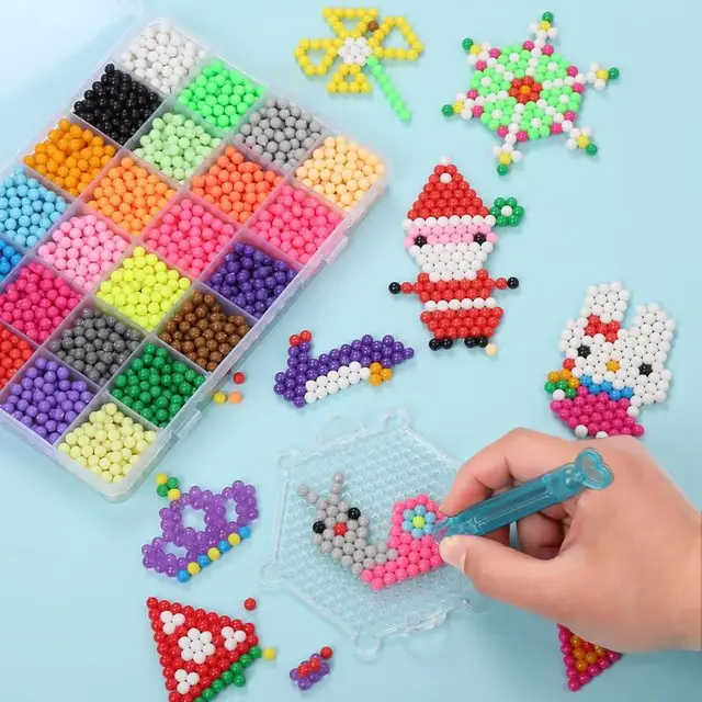 300szt Pudełko Opakowanie 5mm Sprzedaż DIY 3d Aqua Puzzle Zabawka Perler Hama Koraliki Piłka Nowy Rok Prezent Perlen Dowiedz się Zabawki dla dzieci
