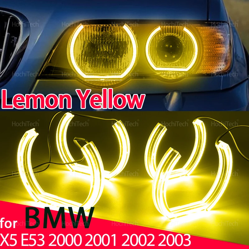 

LED Lemon Yellow Angel Eye Ring Kit for BMW X5 E53 Pre Facelift 2000 2001 2002 2003 CS CSL Style Auto DRL Eyes Car-styling