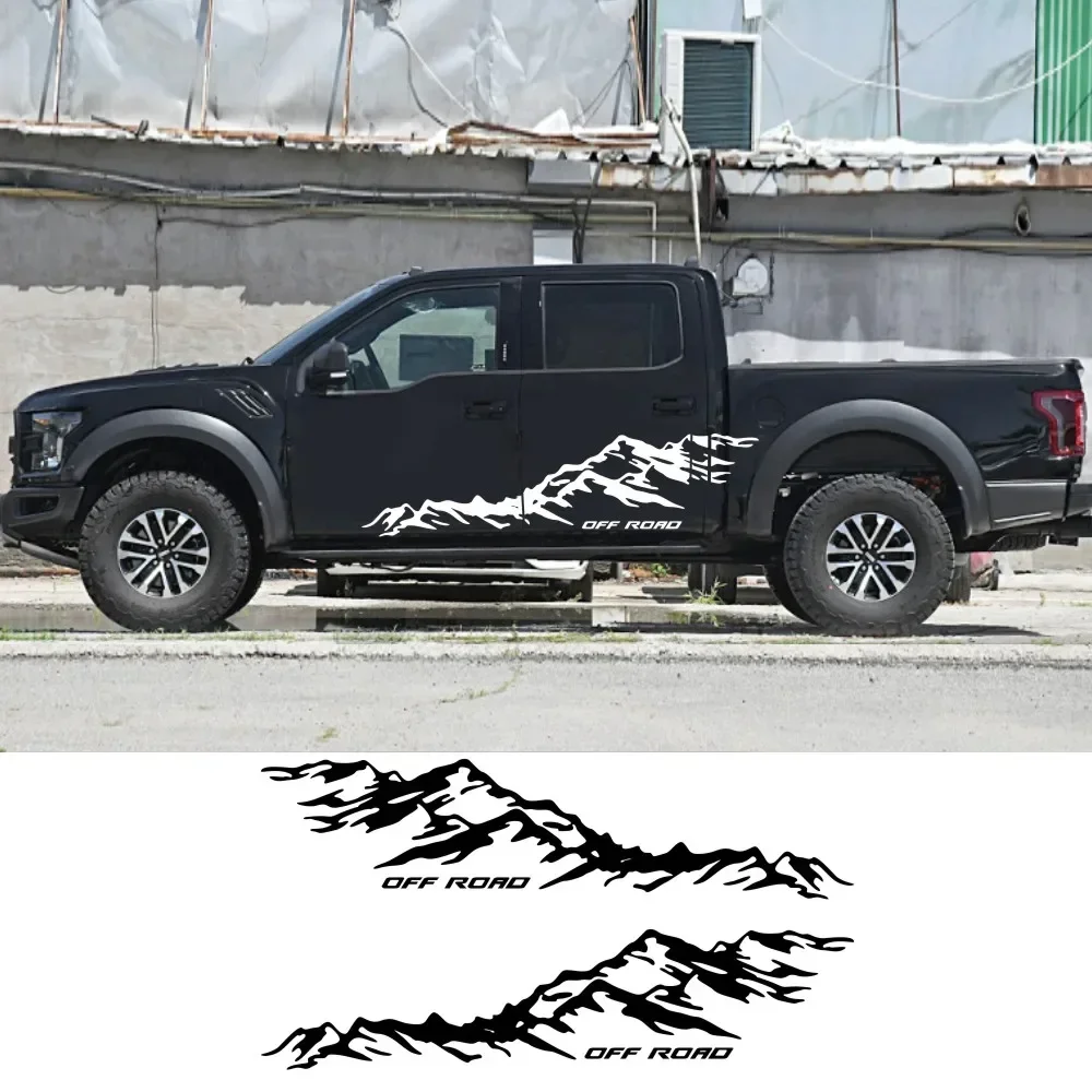 

2PCS Off-road mountain graphics car sticker for Hilux Tundra Tacoma Maxus T60 T70 pickup after the rear of the vinyl accessories