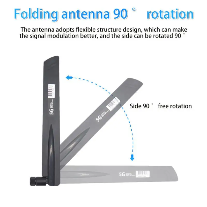 Antena omnidirecional de WiFi, impulsionador do sinal, vasta gama, 600 ~ 6000Mhz, flexível, dobramento, 8dBi, LTE, 4G, 3G, 2G, 1PC