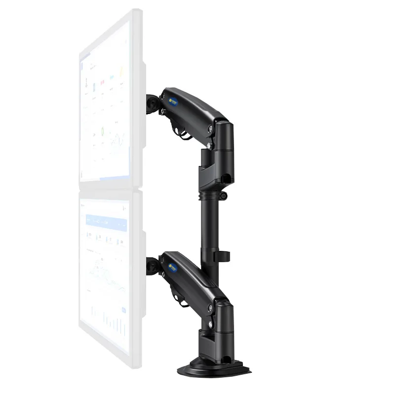 モニターブラケット、デュアルスクリーンコンピューターブラケット、非穴あけブラケット、モニター伸縮式、回転・昇降式
