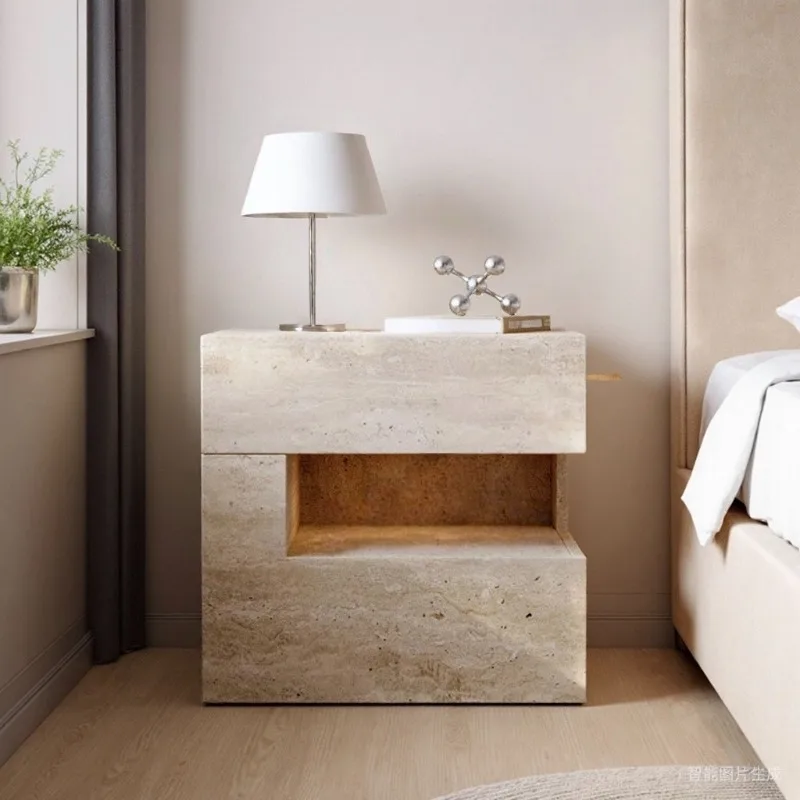 Display Trendy Nightstand Luxury Modern Storage Vintage Nordic Aesthetic Nightstand Mesita De Noche Bedroom Furniture