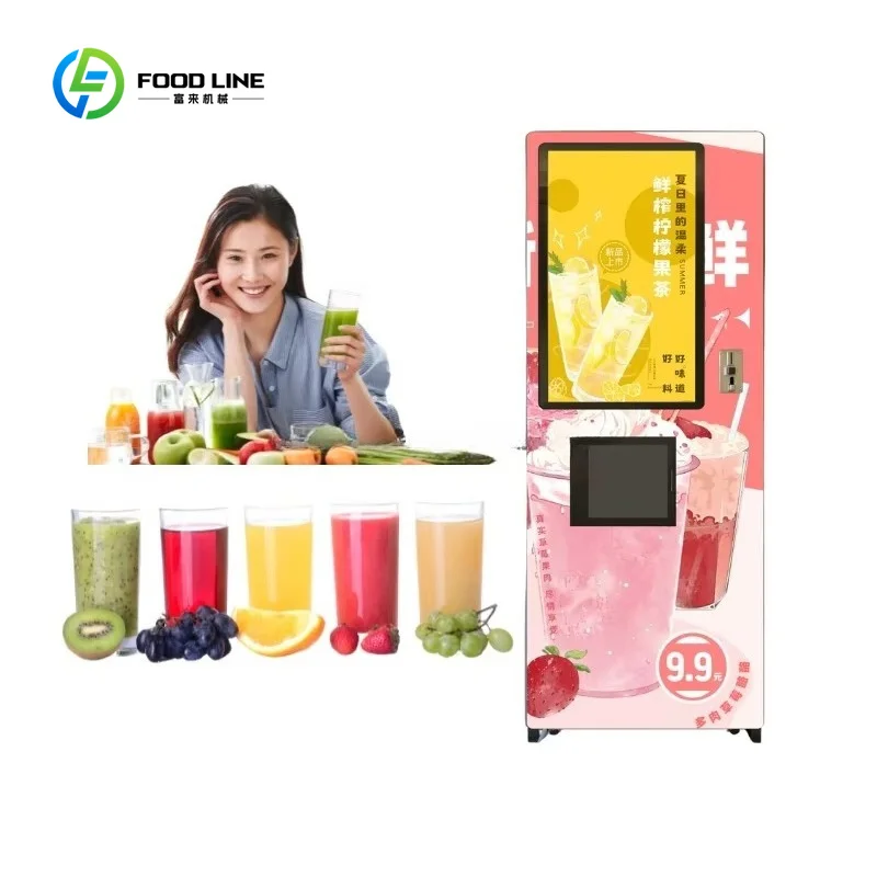Customized Smoothie Vending Machine Model 3, Fresh Smoothie Drink Vending Machine with Protein and AI Technology