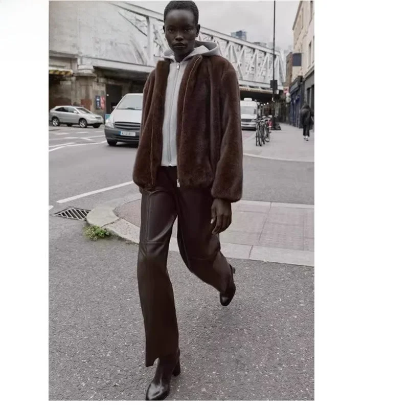 

Повседневное лоскутное пальто-пилот с эффектом искусственного меха, осенне-зимнее новое женское хлопковое пальто с капюшоном, прямой крой