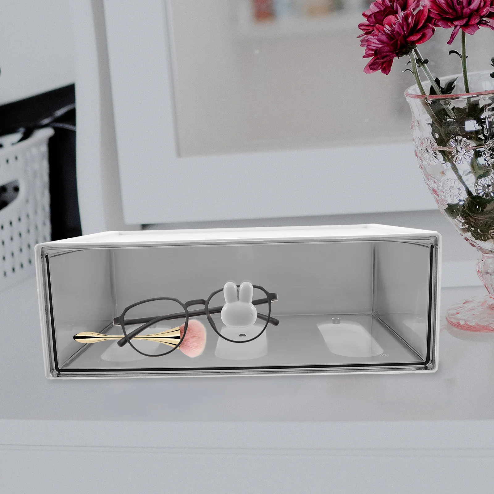 

Stable Large Capacity Plastic Storage Box Drawer Type Household Makeup Case Office Stationery Organizer Desktop Sundries Box For