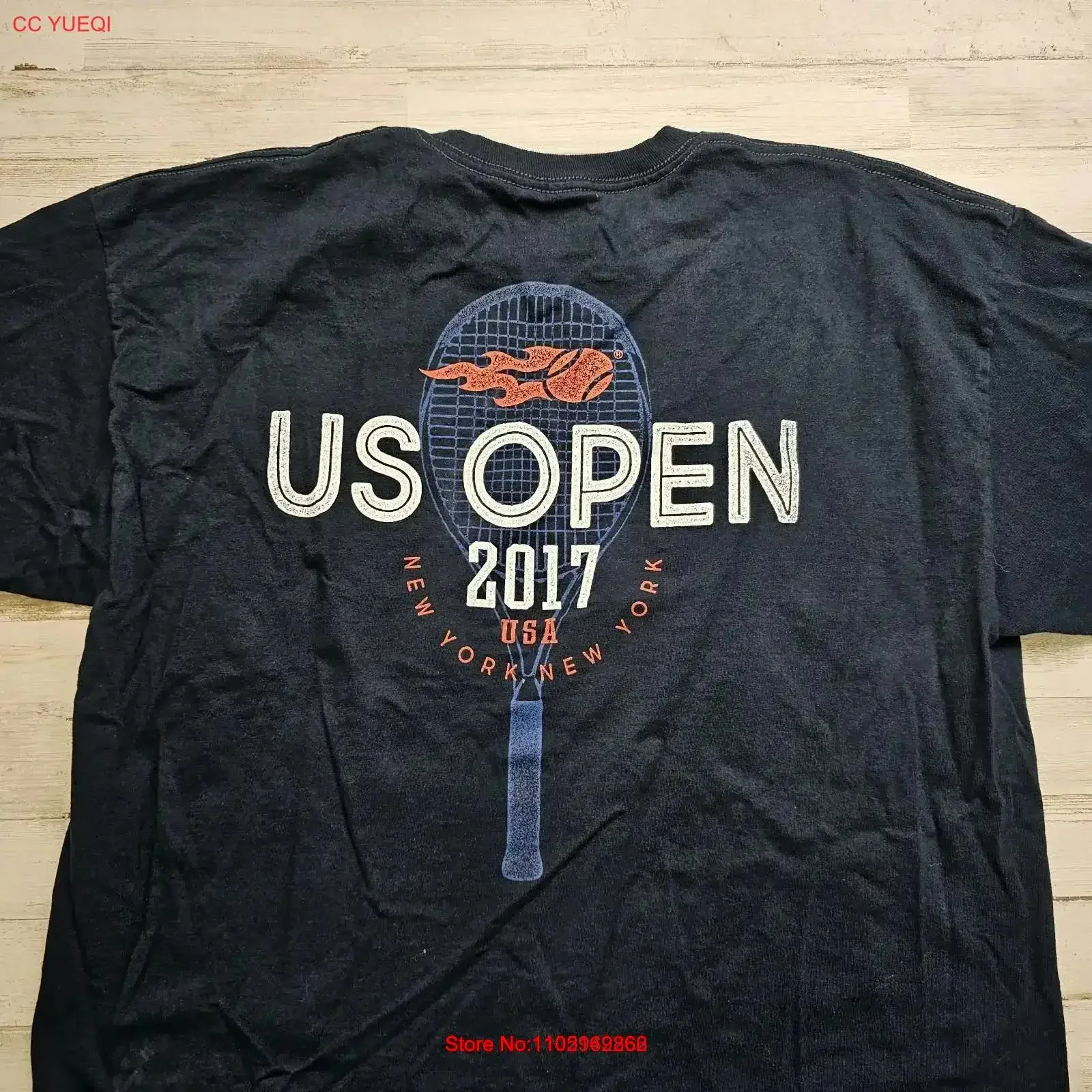 

US Open Tennis 2017 T Shirt XL Blue Activewear USTA Wicking Poly vintage Washed homme fashion Versatile Comfortable vintage