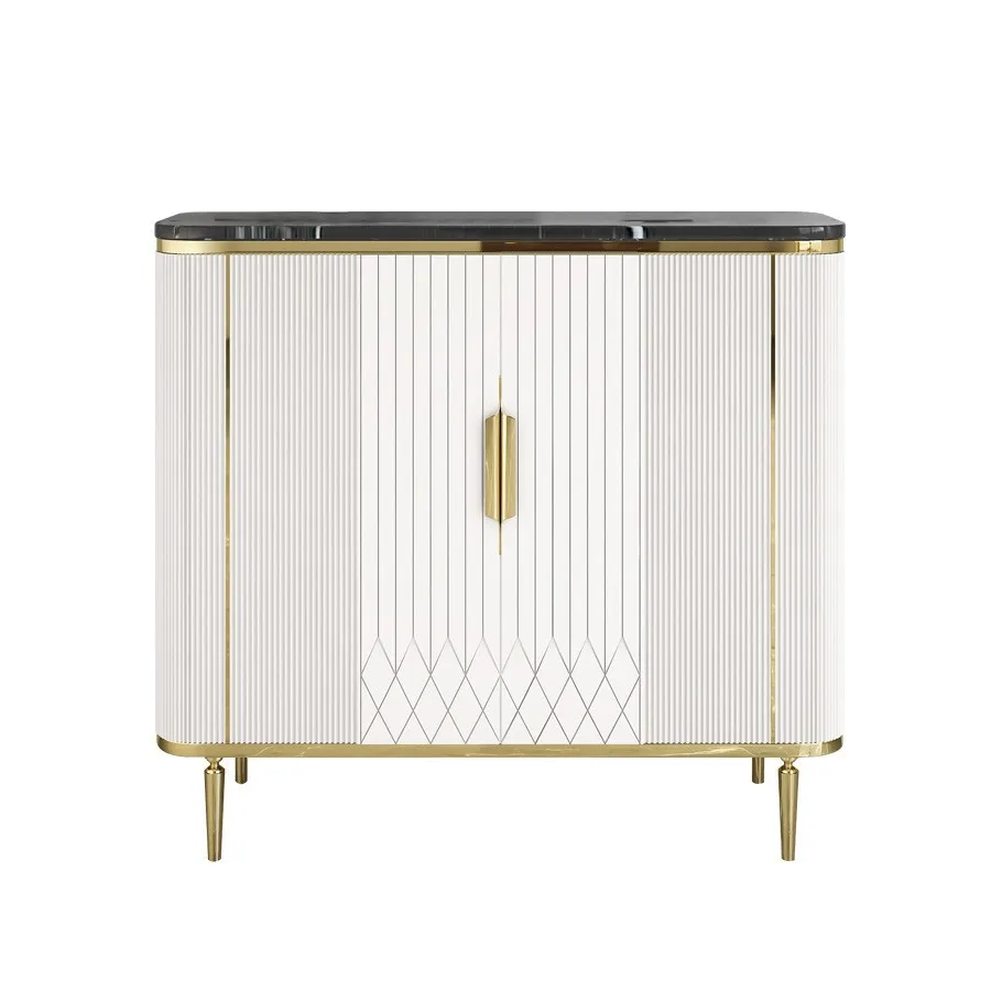 Light luxury door cabinet Italian marble simple dining side cabinet entry foyer living room storage decorative cabinet