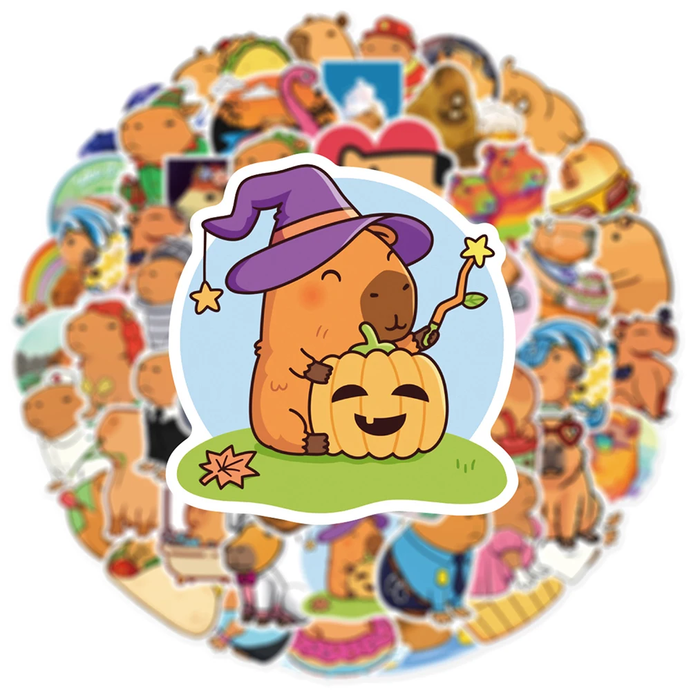 10/30/50 個かわいいカピバラアニメステッカー動物漫画ステッカースーツケースラップトップ電話日記車防水デカールおもちゃギフト