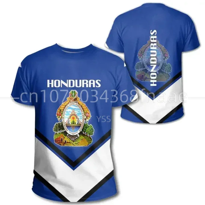 2024 Honduras Flag T-Shirt Men Summer Honduras Emblem Printing Fashion Design Funny Soccer O Ncek Hrvatska Tshirt Wholesale