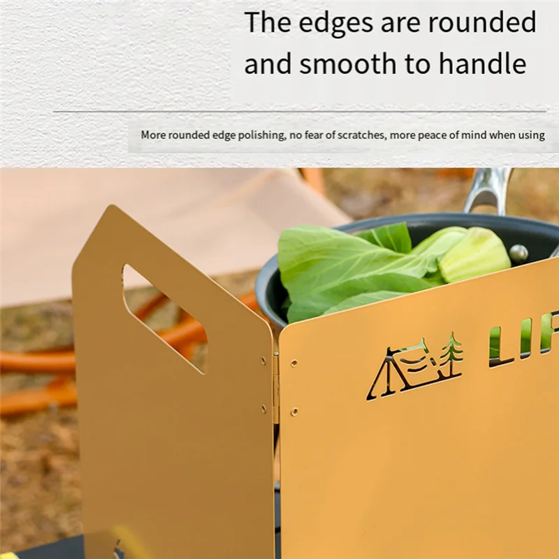 

【Hot Cake】Stove Windscreen Folding Windshield 3 Plates Windscreen For Outdoor, Picnic, Cooking
